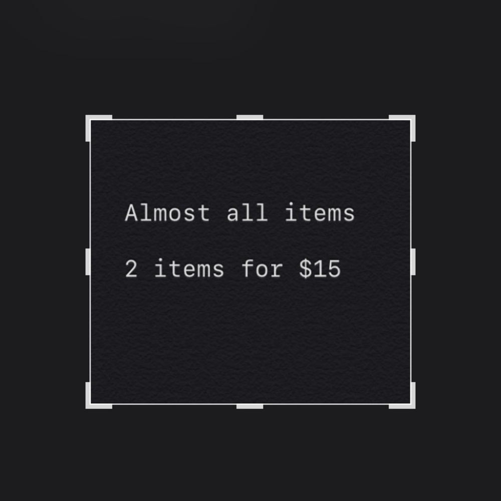 Sale!! Most items 2/$15!
